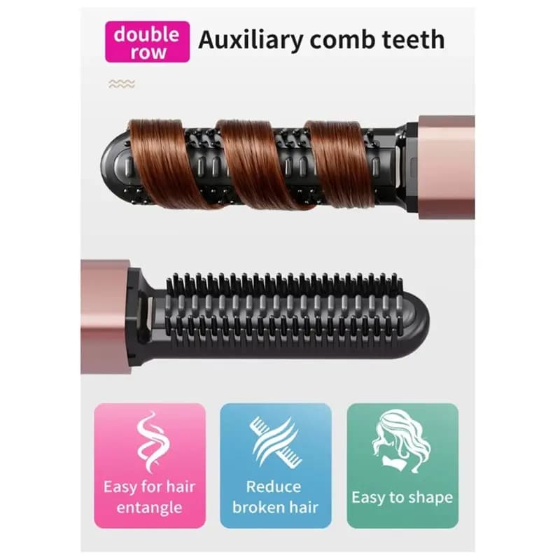 ABZA-Mini Straight Hair Comb Portable Styling Electric Comb Wireless Charging Portable Curling Iron Does Not Hurt Hair A