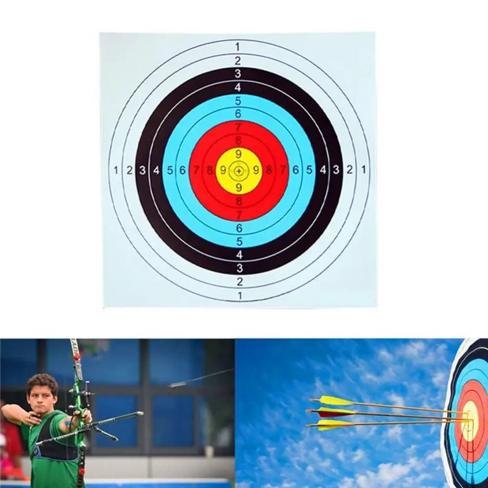 Color Printed Archery Target Paper 10Pcs Standard Bow Shooting Practice Hunting Training Outdoor Sports Accessories