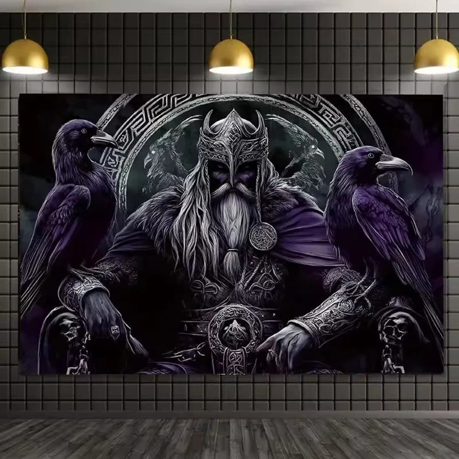 Viking Warrior Raven Pattern Diamond Painting Full Rhinoceros Diamond Embroidery 5D Mosaic Cross Stitch Crystal Art Home Decor
