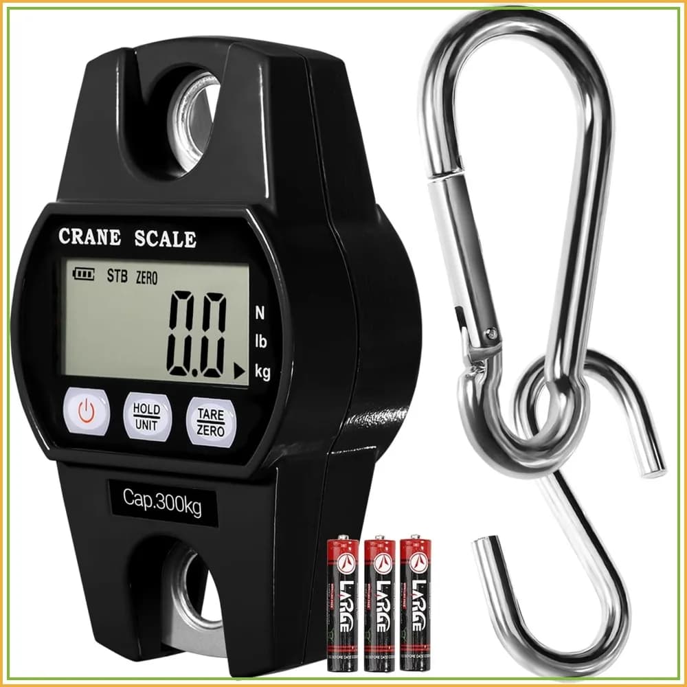 Digital Hanging Crane Scale 660lb/300kg with Hold/Tare, for Hunting, Fishing, Farm, Luggage