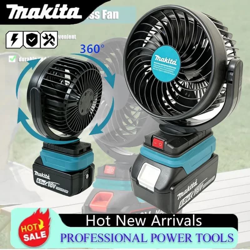 Makita Cordless Wireless Rechargeable Fan Outdoor Electric Fan Portable For Makita 18V Interface Camping Fan