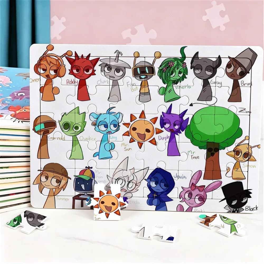 New Sprunki 30 Piece Puzzle Cartoon Jigsaw Puzzle Educational Toys Kids 3-6 Years Old Educational Toy Cute Puzzles Birthday Gift