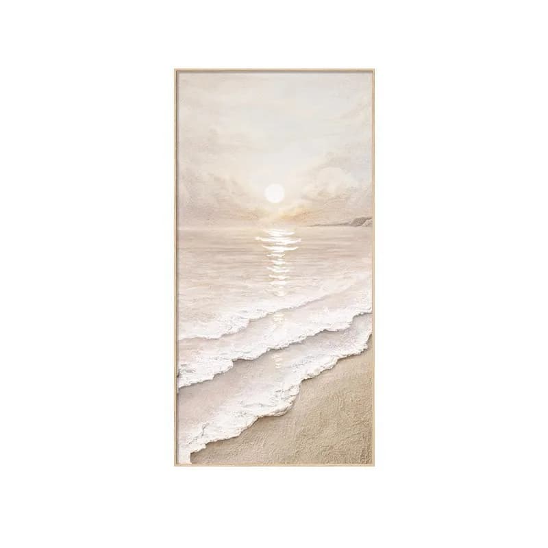 Cream Wind Entrance Decorative Painting Simple Wave Texture Entrance Door Mural High-level Abstract Corridor Aisle Hanging Paint