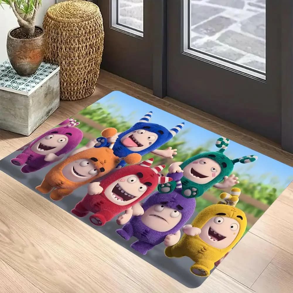 Tappetino per la casa Oddbods, tappetino in flanella, antiscivolo, per camera da letto, soggiorno, decorazioni per la casa