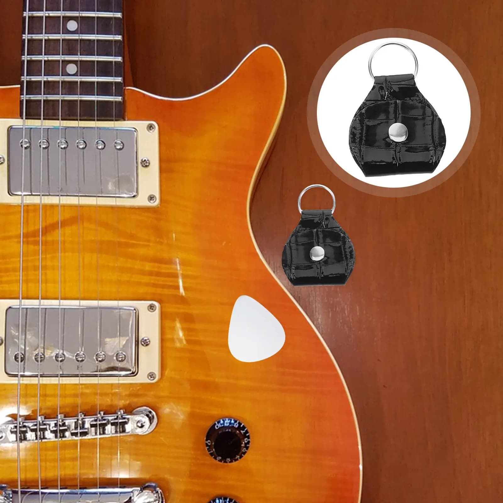 Set di 3 Portaplettro per Chitarra, Mini Portachiavi, Scatola Compatta per Conservare Plettri, Accessori per Chitarra