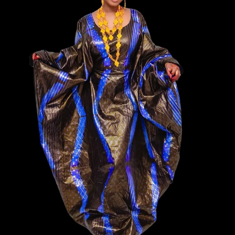 Traditional printed dress for adult ceremony with African elegance and classic dresses