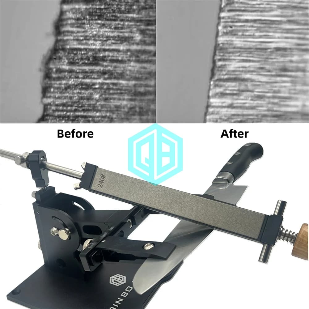Professional kit for sharpening fixed knives 3 stones for sharpening + design of kitchen knive polishing tool/ EDC Easy to clean and compact