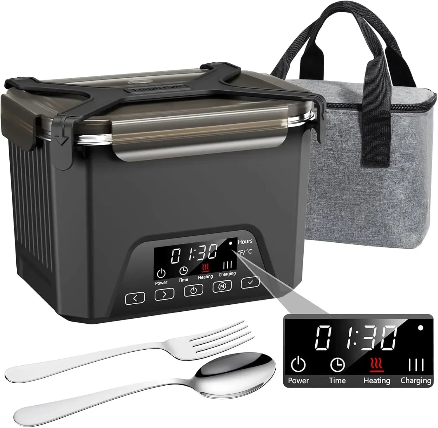 Scaldavivande Elettrico Senza Fili, Contenitore Termico da 1,2L con Riscaldamento Automatico a Batteria, Senza BPA, Ideale per la Preparazione dei Pasti
