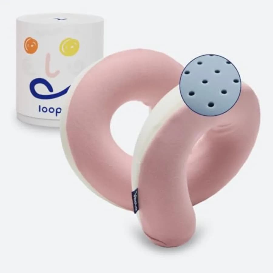 Cuscino da Viaggio per il Collo con Design a Spirale per Supporto Migliorato del Mento e Rotazione a 360°, Cuscino per Aereo in Memory Foam a Forma di S
