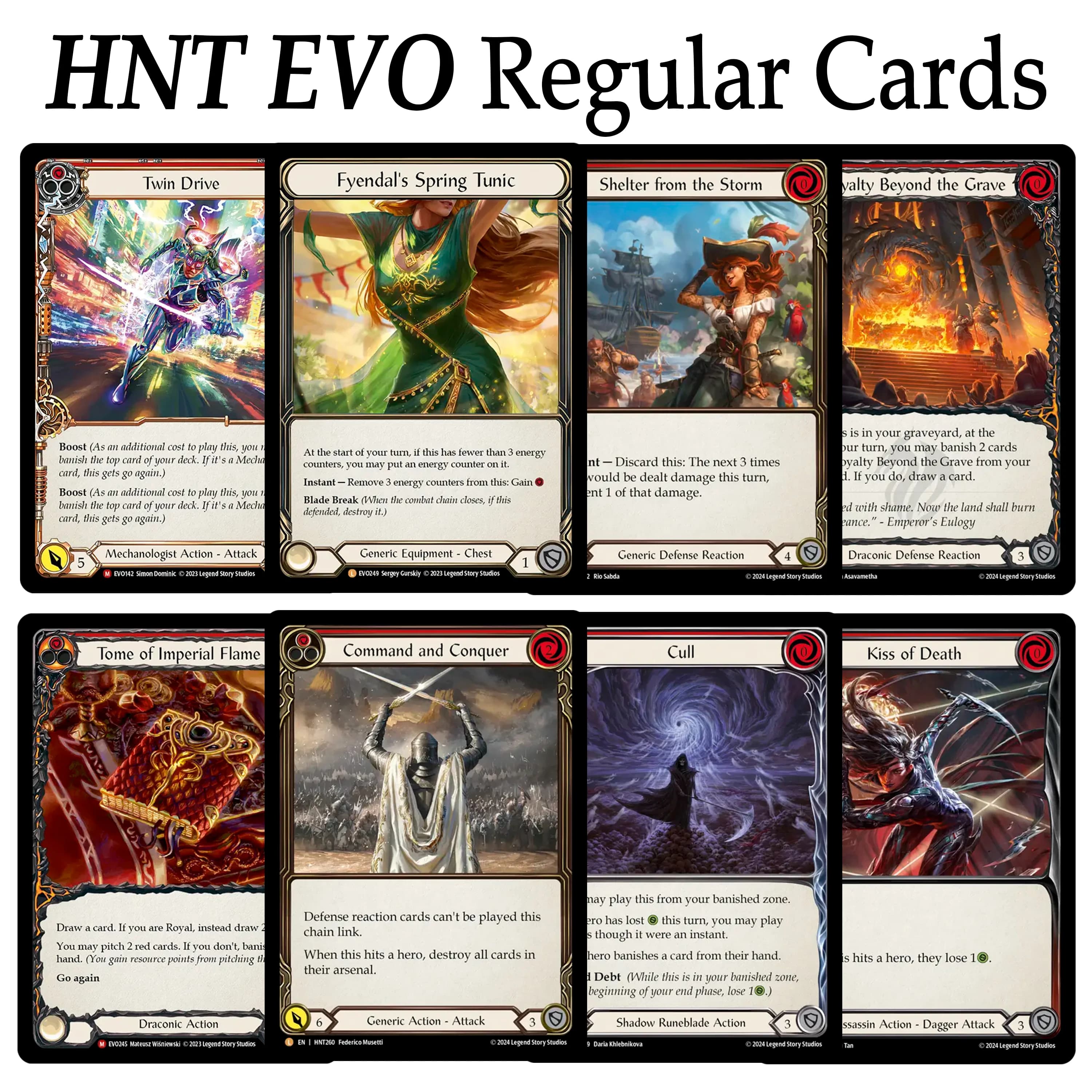 Flesh and Blood FAB TCG HNT EVO Meta Staples Core Set Carte Regolari Storm Shelter Fyendal's Tunic Command and Conquer Proxy