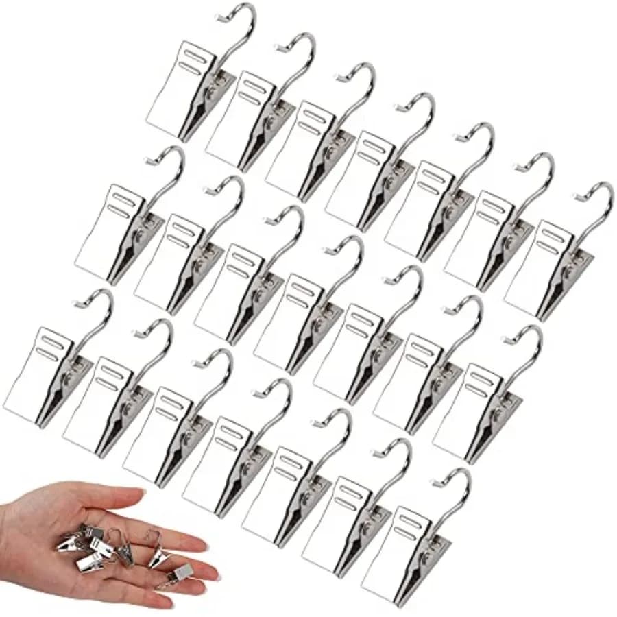 30 Pack Mini Heavy-Duty Hook Clip Set Curtain Clips for Photos Home Decoration Art Craft Display