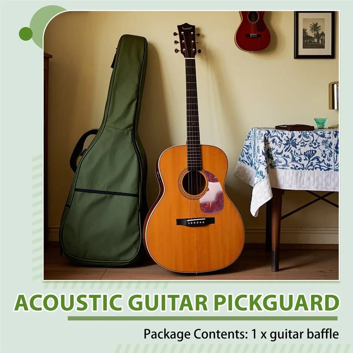 (AD10) Acoustic Guitar Pickguard Pattern Decorated Self-Adhesive Pick Guard Sticker for Acoustic Guitar Accessories -B