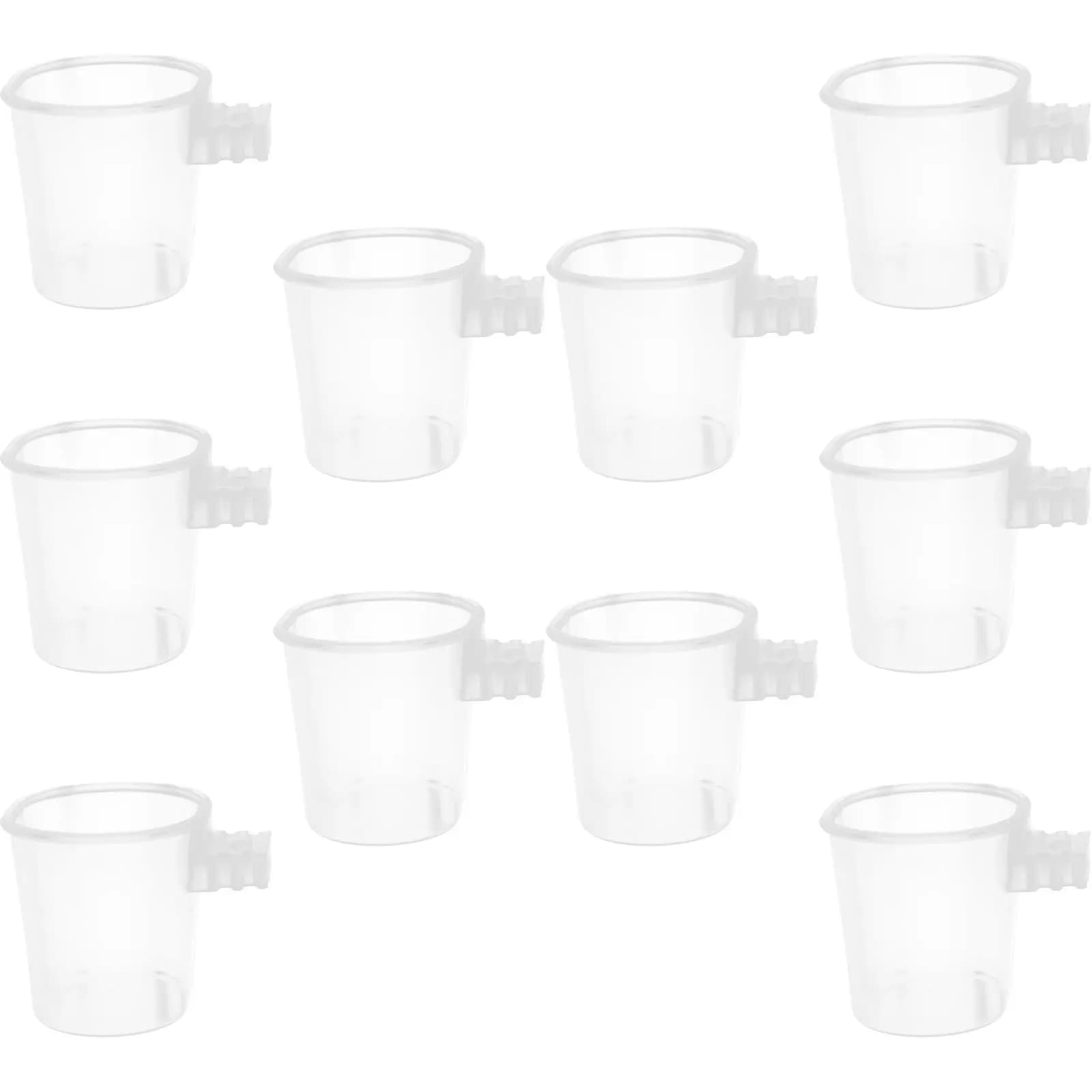10Pcs Indoor Bird Feeder Cage Food Container Water Bowl for Parrots Parakeets Small Birds Hanging Feeding Dish Reusable