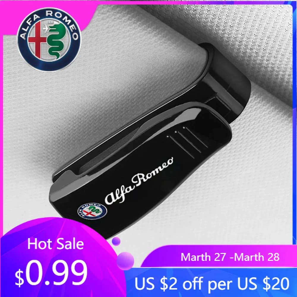Porta Occhiali da Sole per Alfa Romeo, Clip per Parasole Auto, Porta Occhiali, Porta Carte, Porta Biglietti, Porta Penne per Alfa Romeo Giulietta, Giulia, Stelvio 15