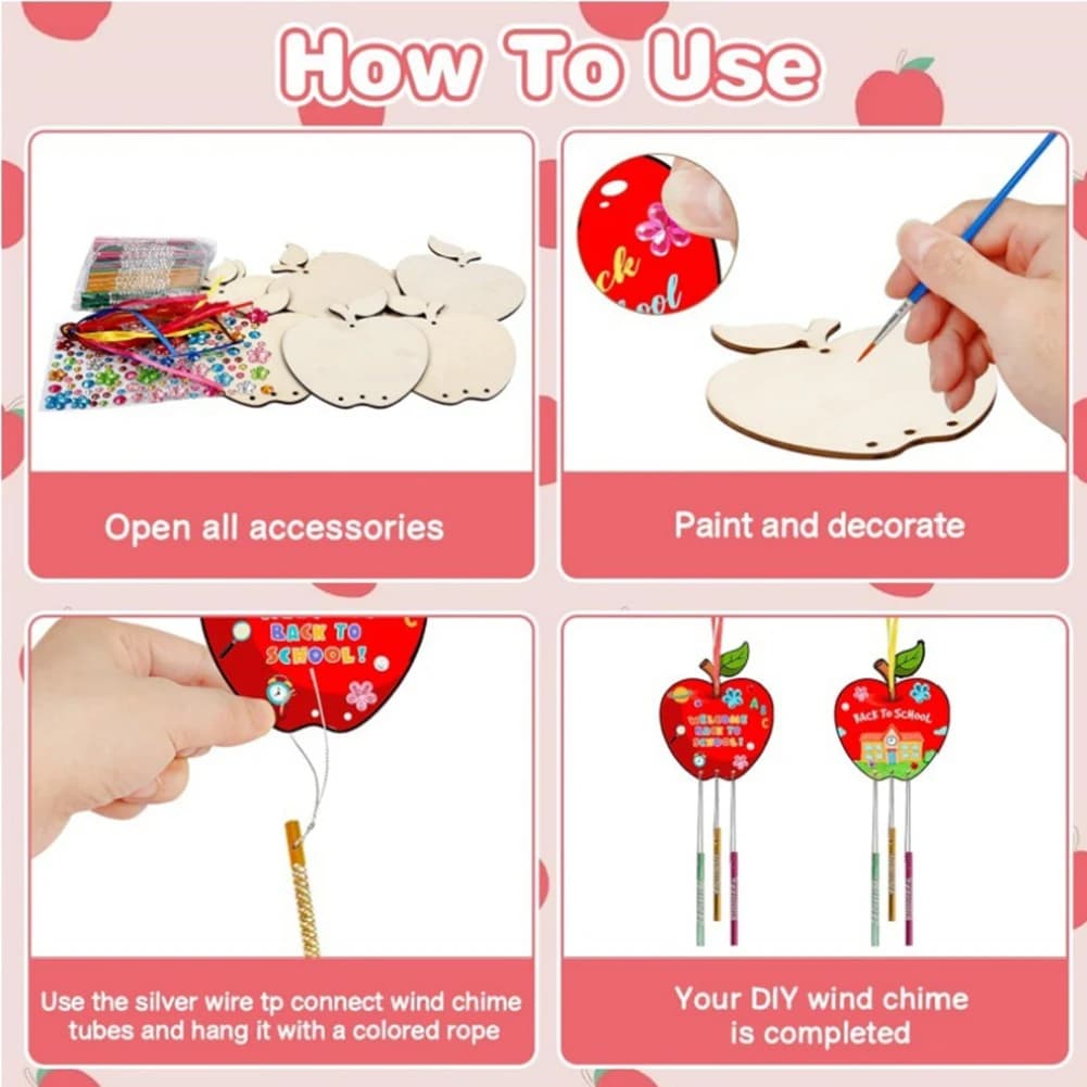【A38M】Children's Wind Chime Ornaments DIY Painted Birthday Party Art Activity Decoration Pendant