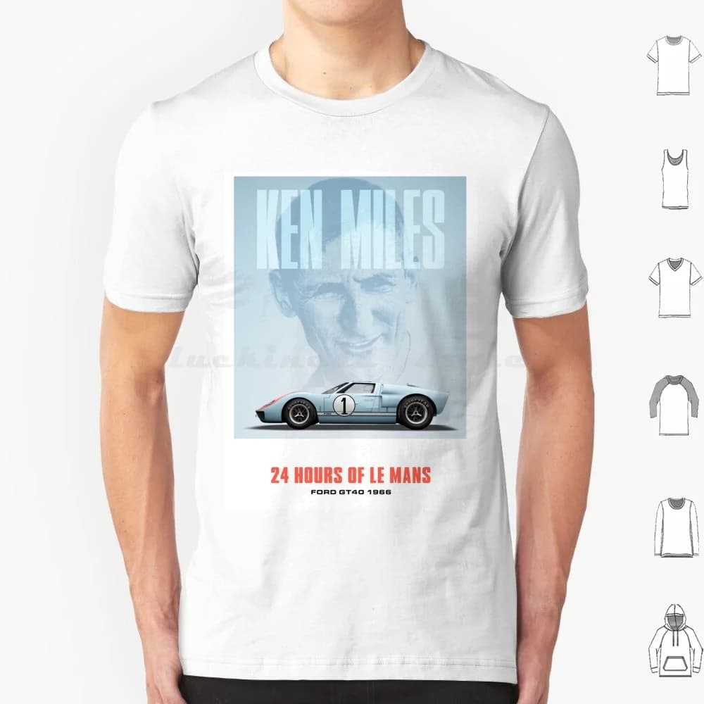 Ken Miles Gt40 1966 T Shirt 6xl Cotone Cool Tee Ken Miles Kenmiles Lemans Le Mans 1966 Gt40 Racing Racing Vs