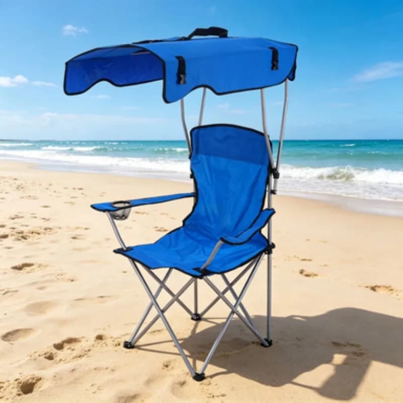 Outdoor Sunshade Camping Chair Portable Foldable Chairs Oxford Beach Chair Multifunctional Fishing Barbecue Camping Furniture