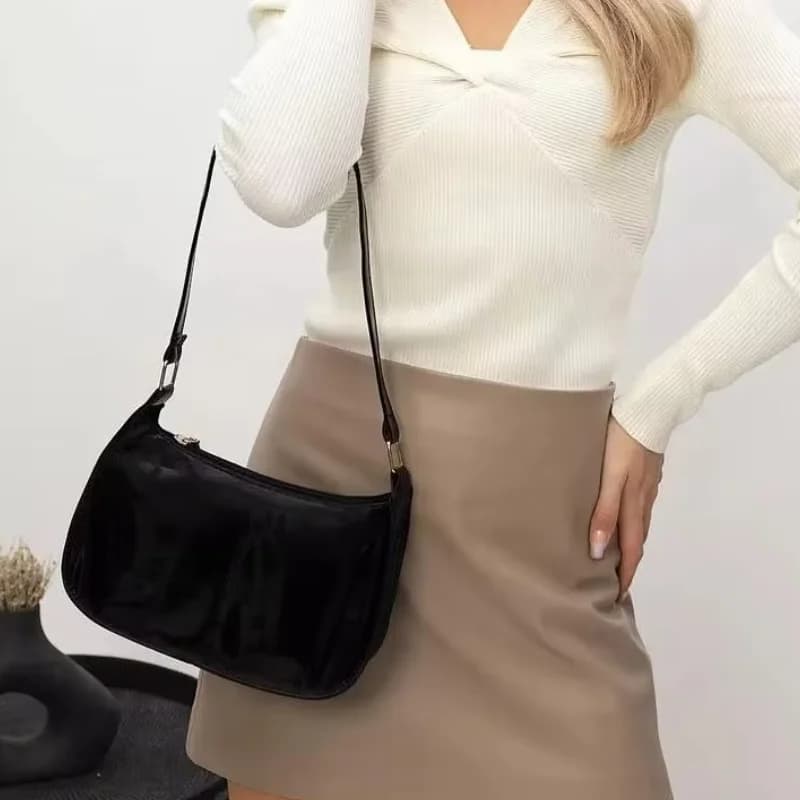 Borsa da sella in pelle da donna alla moda con borsa a tracolla in tinta unita per borsa da donna con data