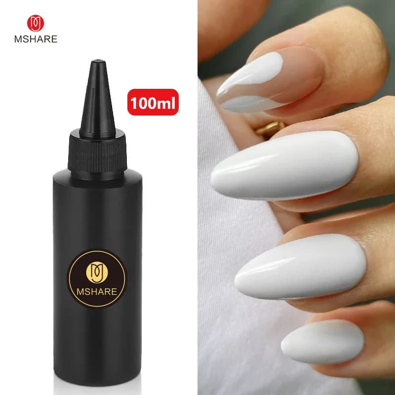 MSHARE 100ML Smalto per unghie Soak Off UV LED Unghie Vernis Smalto semipermanente Smalto per unghie bianco rosso Gel Art
