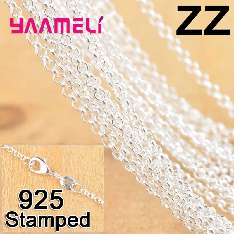 20PCS puro argento Sterling 925 gioielli collana di perle catena con fermagli aragosta per uomo donna risultati dei monili del pendente 18 pollici