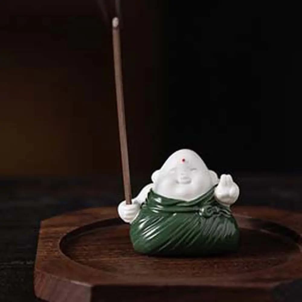 Porta Incenso in Ceramica/Resina a Forma di Zongzi, Bruciatore per Bastoncini d'Incenso in Stile Zen Tradizionale, Mini Ornamento per Aromaterapia in Stile Antico