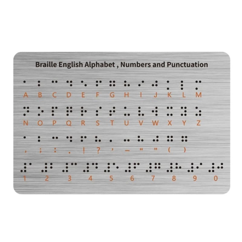 Tabellone numerico con alfabeti tattili Braille con numeri rialzati Puntura punti per studenti ciechi che imparano lo strumento educativo