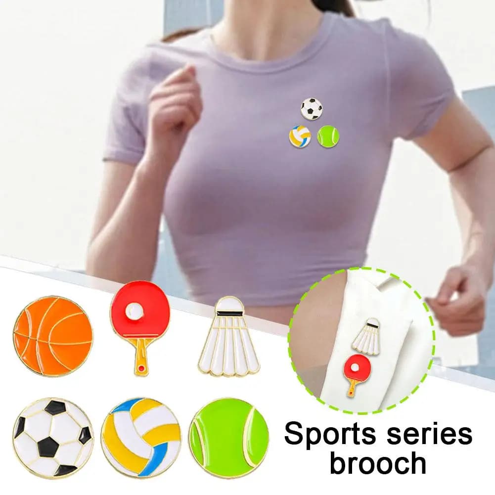 Spille Sportive in Metallo Smaltato, Distintivi di Calcio, Pallavolo, Gioielli Unisex, Accessori per Abbigliamento Sportivo, Tennis, Basket J1k3