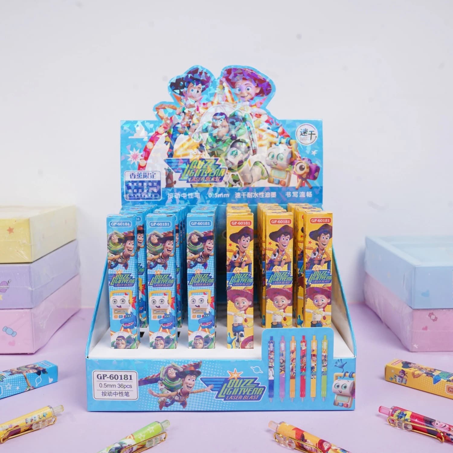 6pcs Cartoon Toy Press Gel Pens Blind Box 0.5mm Balck Signature Pen Stationery Anime Peripheral School Supplies Creative Gifts