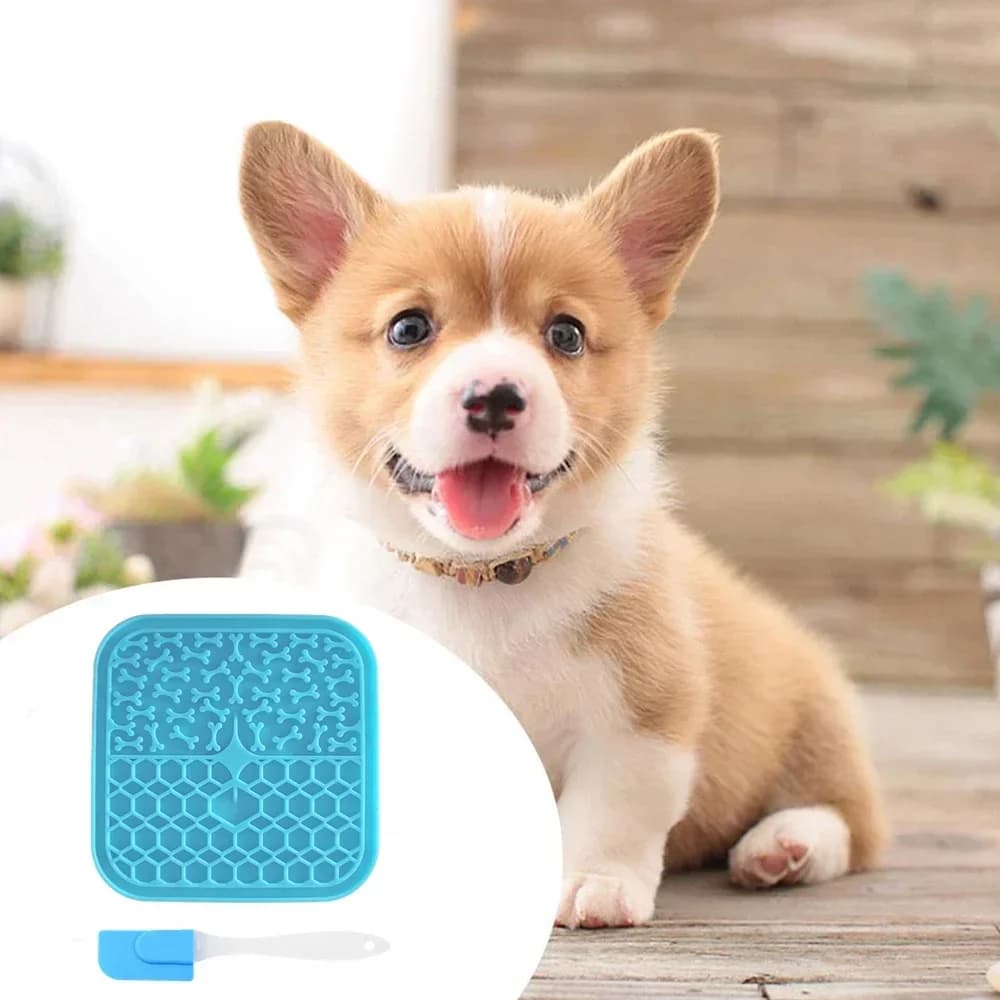 Tappetino per leccare in silicone per cani Ciotola per mangiatoia lenta per impedire velocemente il sollievo dall'ansia e il giocattolo interattivo per la stimolazione mentale