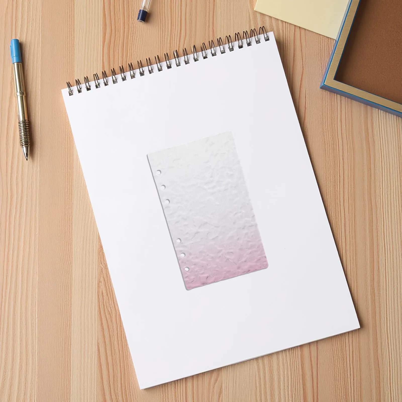 Copertina per raccoglitore in acrilico A6 ricaricabile, guscio per quaderno a fogli mobili, guscio per agenda rosa, organizer per budget, accessorio di cancelleria