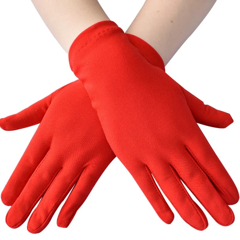 Guanti da donna in raso di seta elasticizzata con paramani estivi corti sottili traspiranti prestazioni danza guida protezione solare guanto K75