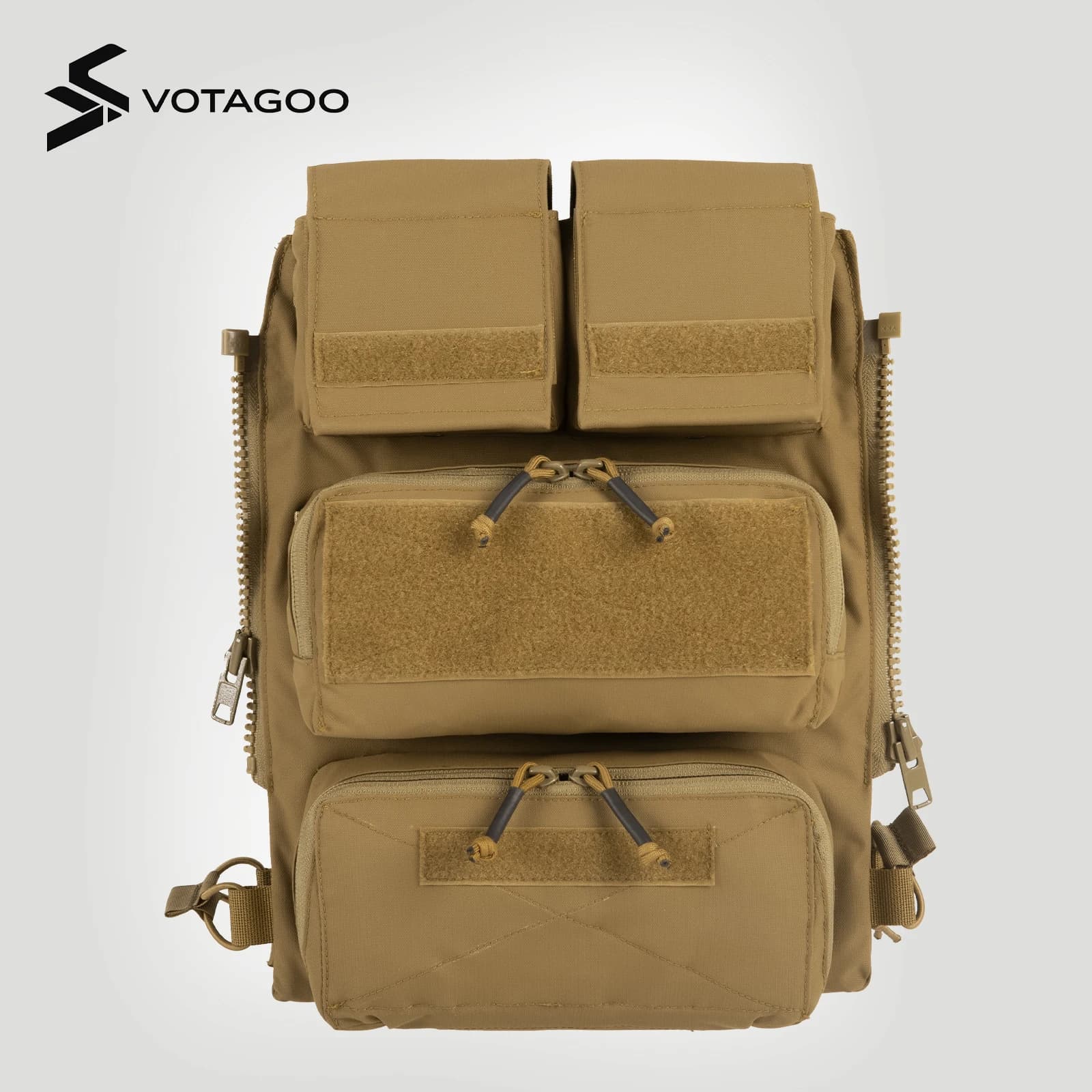 VOTAGOO Pouch Zip on Panel for JPC 2.0 SPC AVS Zipper Water Bag Support Backpanel Pack Tactical MOLLE Hydration Carrier