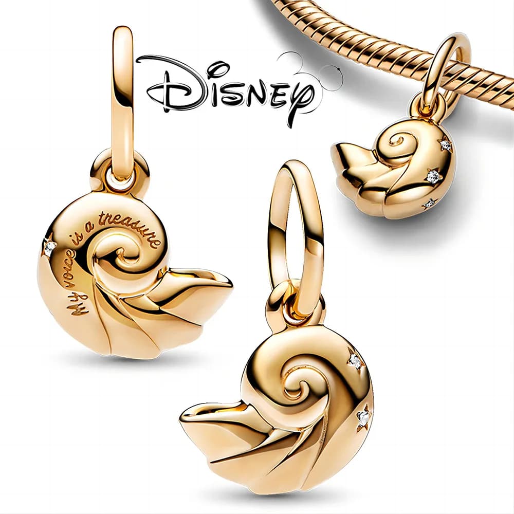 2025 New Collection The Little Mermaid Enchanted Shell Dangle Charm Fitoriginal Women Bracelet Pendant For Bracelets Hot Sell
