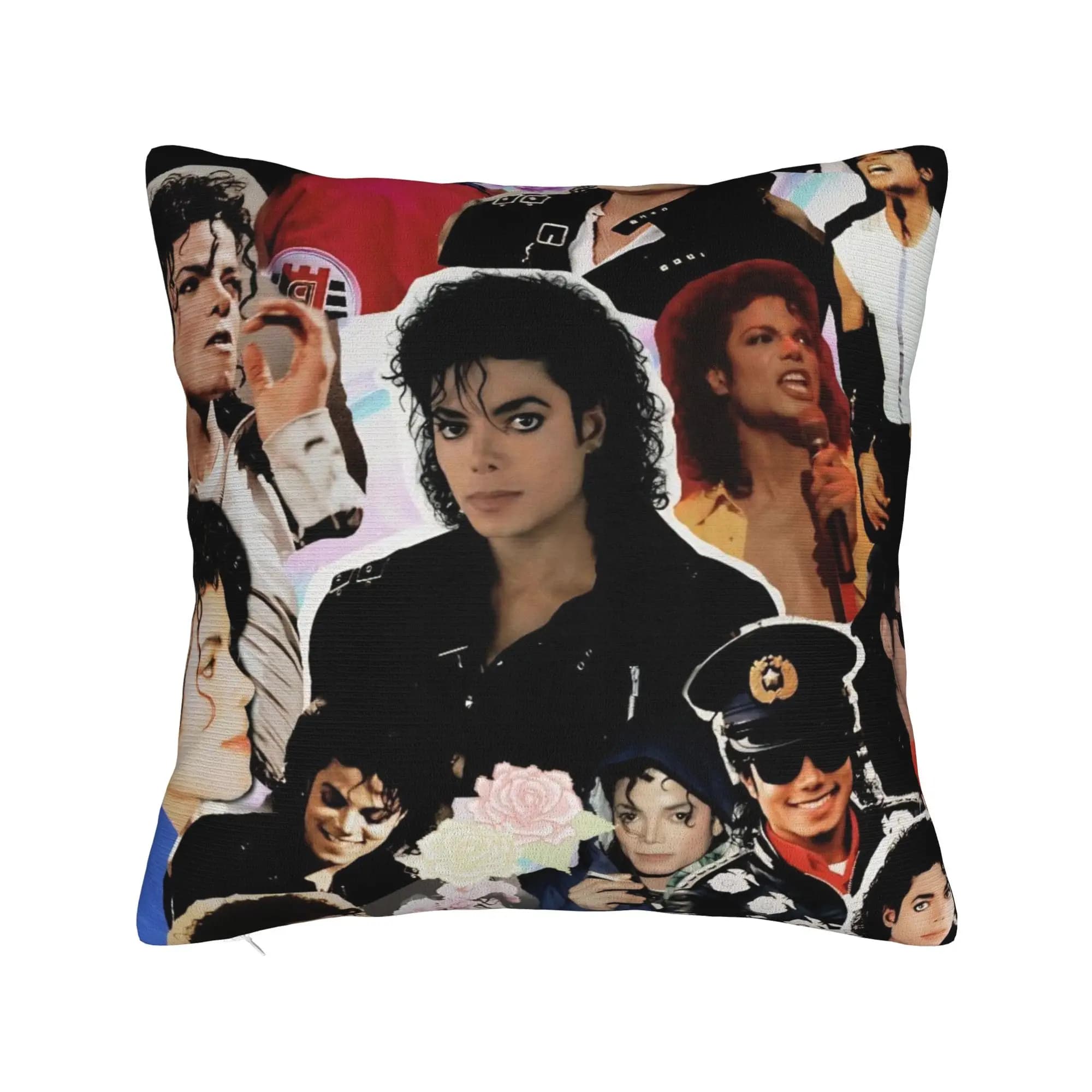 MJ Michael Jackson Pillowcase Printed Polyester Cushion Cover Decoration Throw Pillow Case Cover Home Zippered 18''