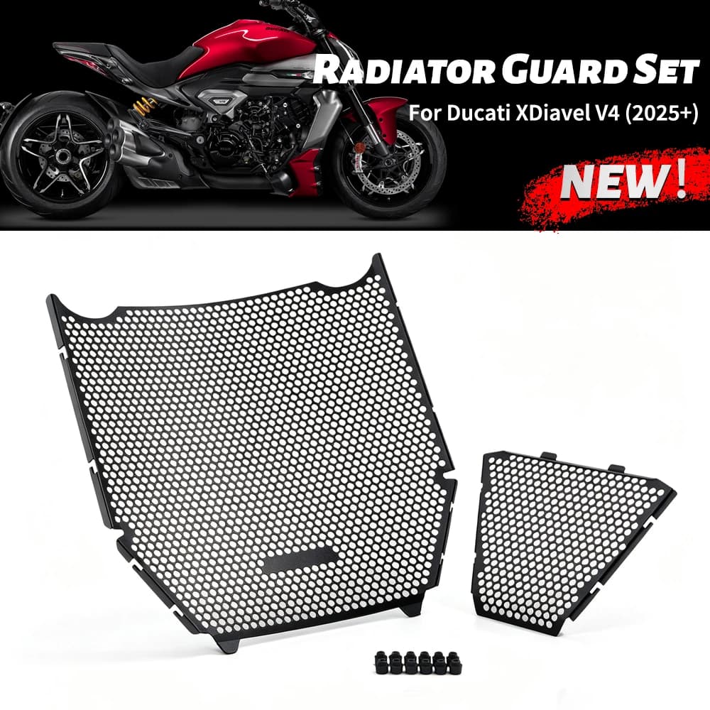 For Ducati XDiavel V4 (2025+) CNC Aluminum Radiator Guard Set - Motorcycle Accessory Radiator Grill Guard Cover Protector