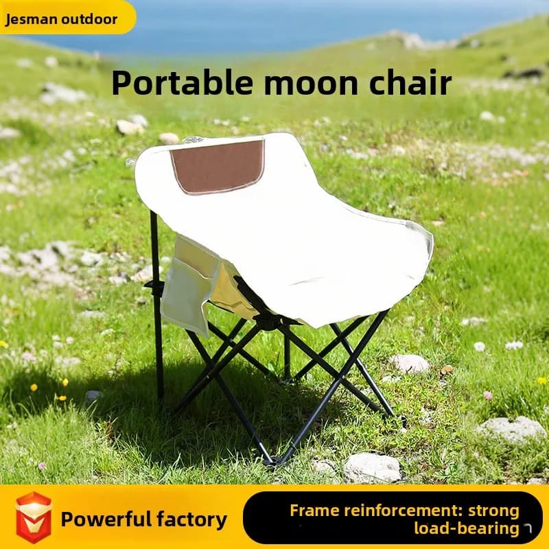 Sedia a Luna Portatile da Esterno per Spiaggia, Campeggio, Disegno, Pesca, Sgabello Pieghevole, Seduta Relax per Viaggi all'Aperto