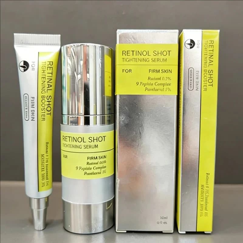 Korean Face Serum Hot Retinol Shot with Vitamin A for Eyes and Face - Cream Booster Elasticizing, Levigating and Hydrating Delicate