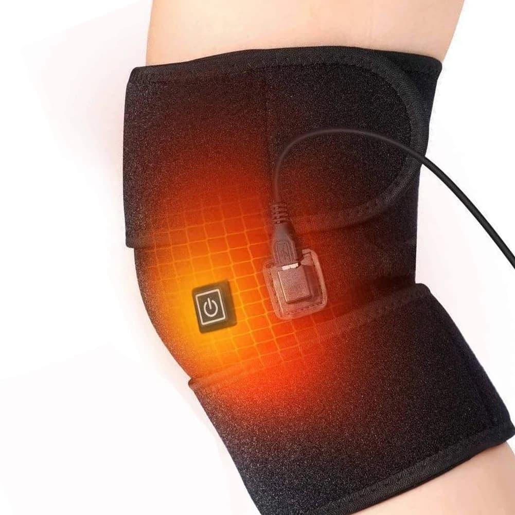 Ginocchiera elettrica con impacco caldo 5V Ginocchiera riscaldata con ricarica USB/tipo C 3 livelli di calore Ginocchiera riscaldante con tasca per uomo donna