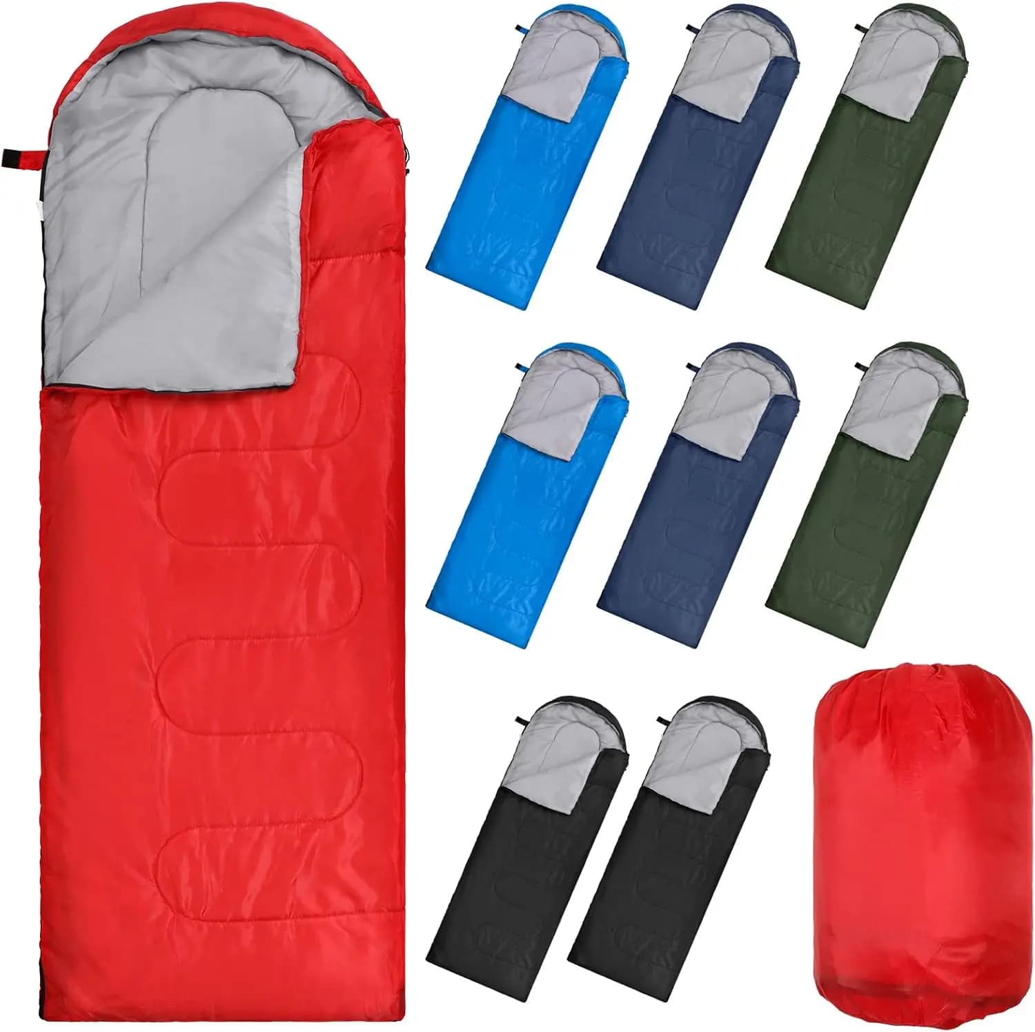 Set of 10 Bags for Adults, for Winter Camping, Hiking, Emergency and Donations