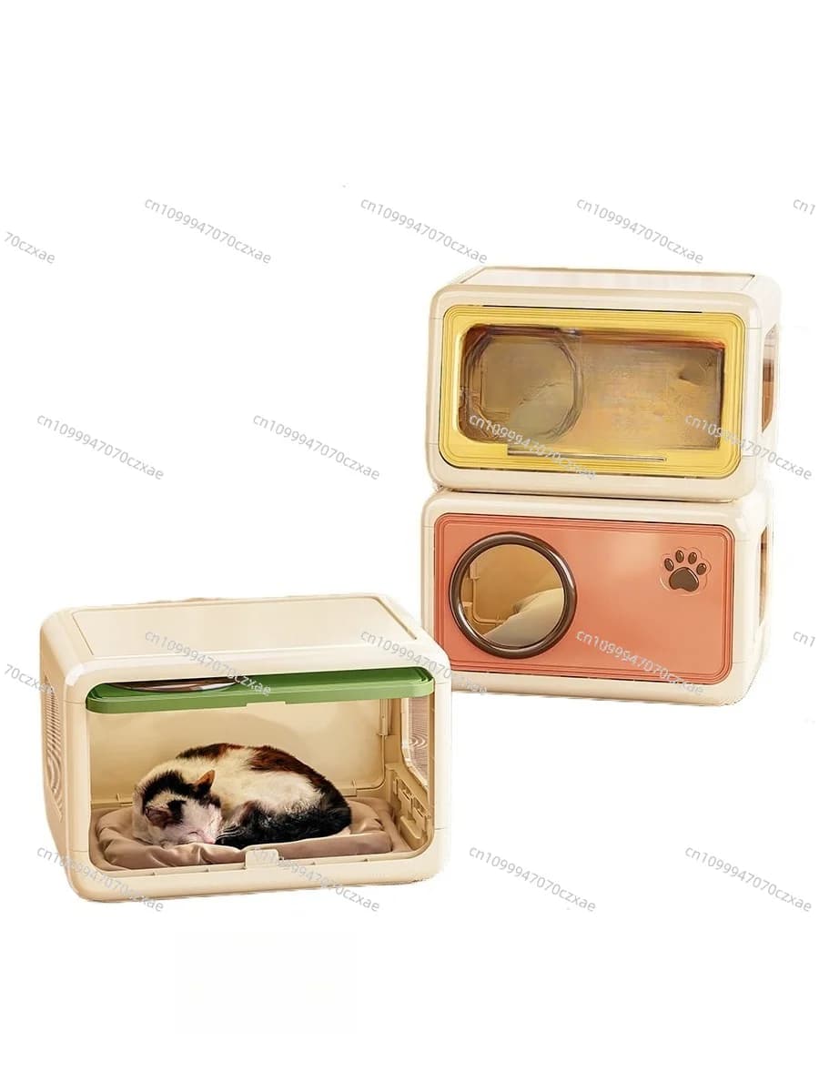 Transparent Pet Storage Box, Cat Bed & Pet Food Storage Container