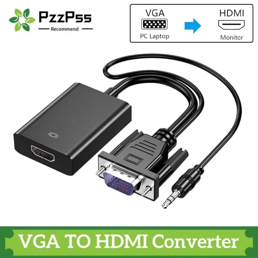 VGA to HDMI Converter Adapter Cable Male VGA to HDMI female 1080P with 3.5 mm audio output for laptop PC HDTV Projector