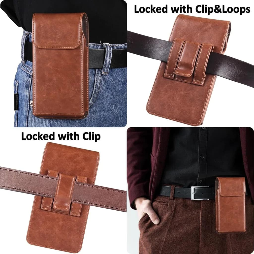 Mobile Phone Bag Pu Leather Pu Leather Holster Magnetic Phone Case Vertical Vertical Phone Bag For Hiking Travel Belt