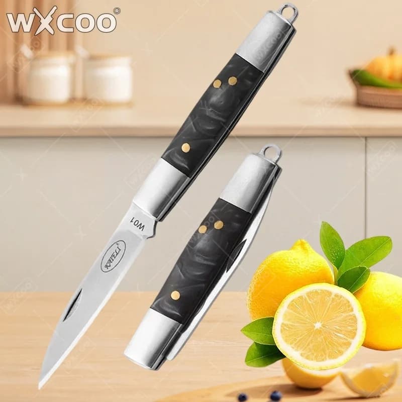 Coltello Pieghevole WXCOO, Utensili da Cucina, Tagliacarne in Acciaio Inox, Coltello Tascabile, Coltelli per Sbucciare Frutta, Coltelli da Chef