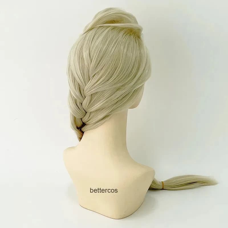 Elsa Cosplay Wig for Kids Queen Princess for Kids Long Heel Girl Synthetic Hair Heat Resistant Cosplay Wig for Halloween BF parties