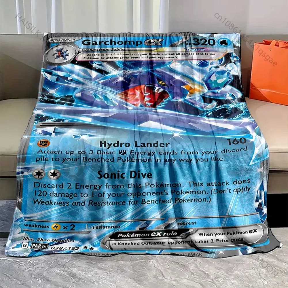 Bestseller Coperta Calda con Stampa Garchomp Anime Giapponese, Morbida e Leggera per Divano e Letto, Accogliente e Confortevole per Tutte le Stagioni