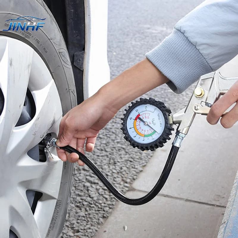 Manometro Multifunzione per Pneumatici Auto e Moto, Tester di Pressione, Compressore d'Aria, Pompa Gonfiabile con Indicatore a Quadrante