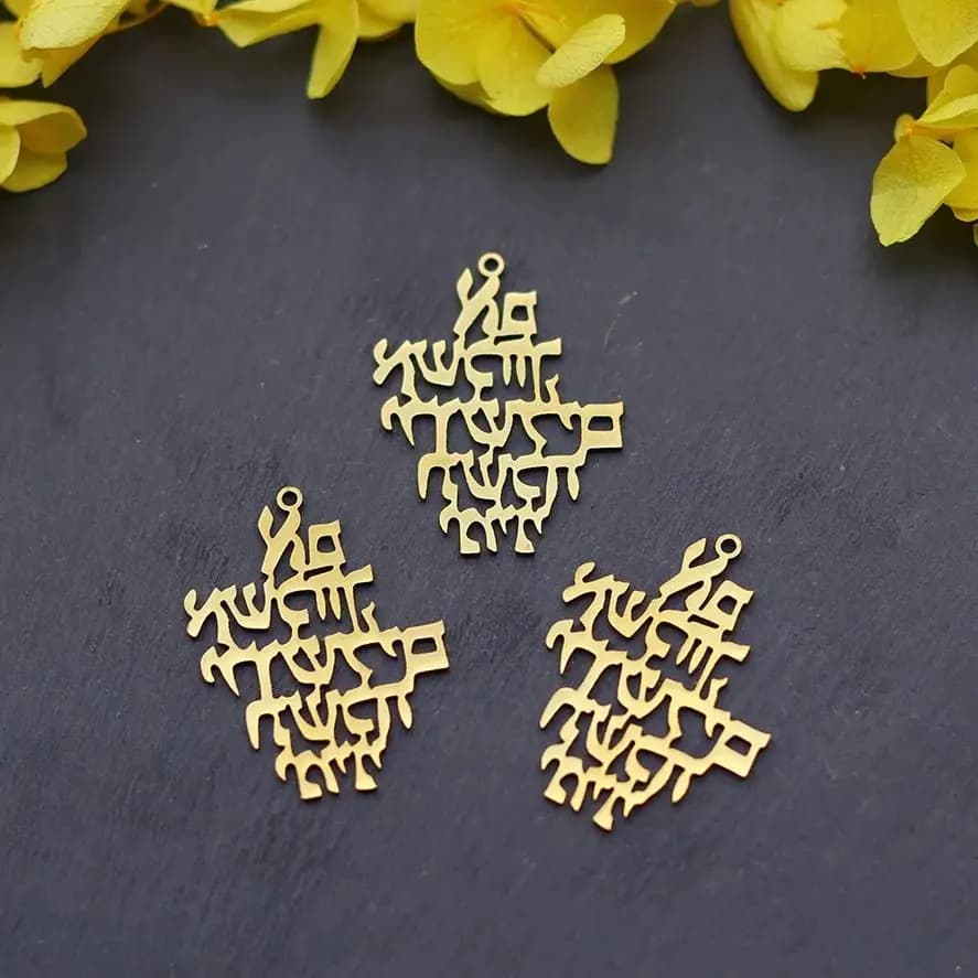 3 pieces lucky mexican biblical hebrew diy stainless steel pendants suitable bracelets creation jewelry amulets supplies