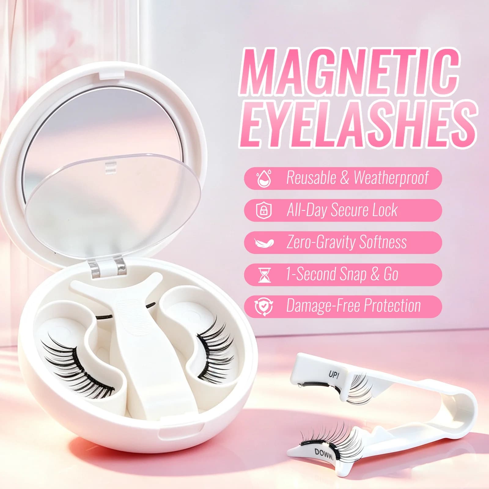 Bunny Magnetic Eyelashes with Applicator Reusable Best Easy Fluffy Soft False Lashes Set No Glue Beginner Cosmetic Eye Makeup Wigs