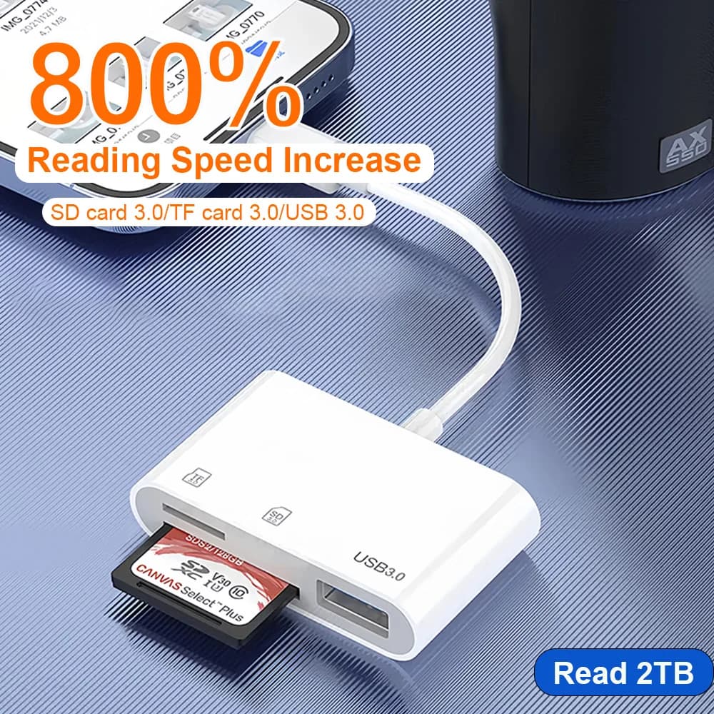 Lettore di schede SD USB 3.0 tipo C per iPhone 15-17 Serie 5G Lettore di schede di memoria MicroSD a trasmissione veloce per dispositivi USB C Android
