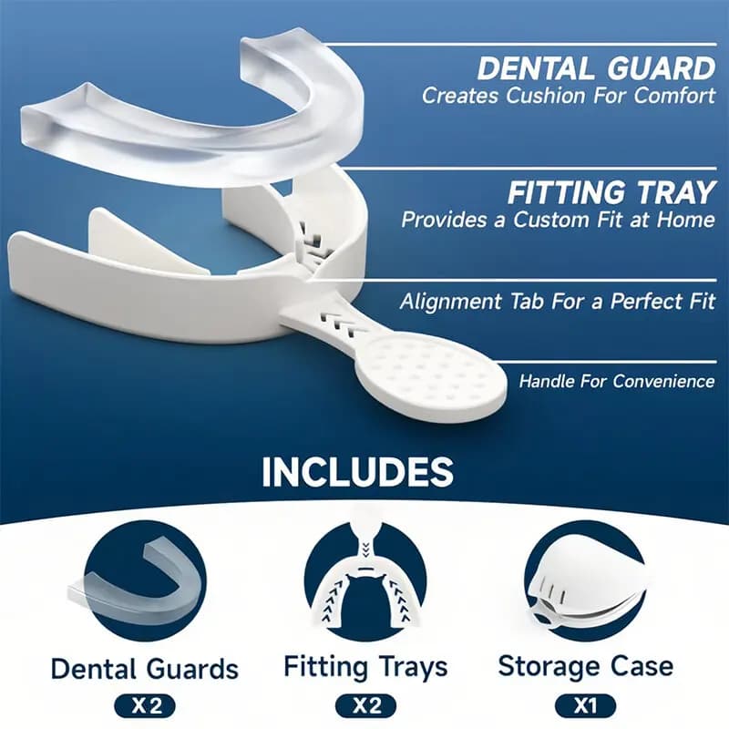 2 pieces protection mouth modelable with tray for sleeping grinding bruxism tightening teeth protection tray whitening dental firm